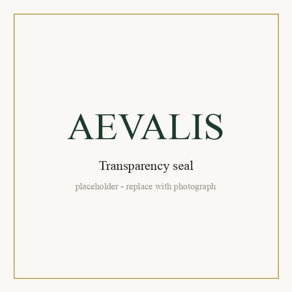 AEVALIS seal: 100% transparent formula, zero proprietary blends